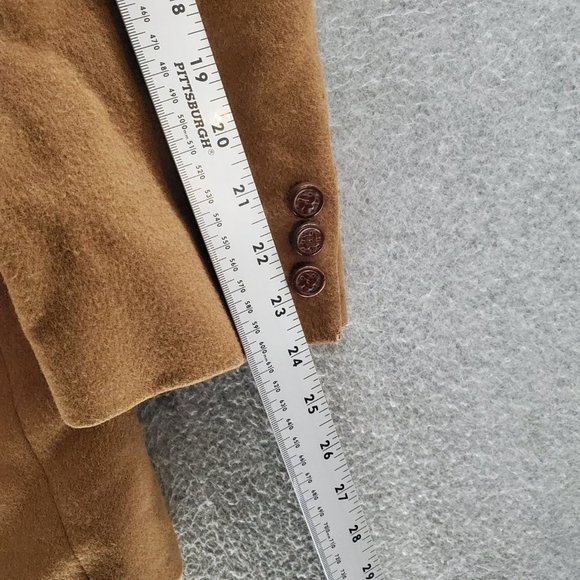 Rudy Harris Men Blazer Jacket Medium Brown Camel Hair Button Up Pockets Collar - Picture 4 of 12